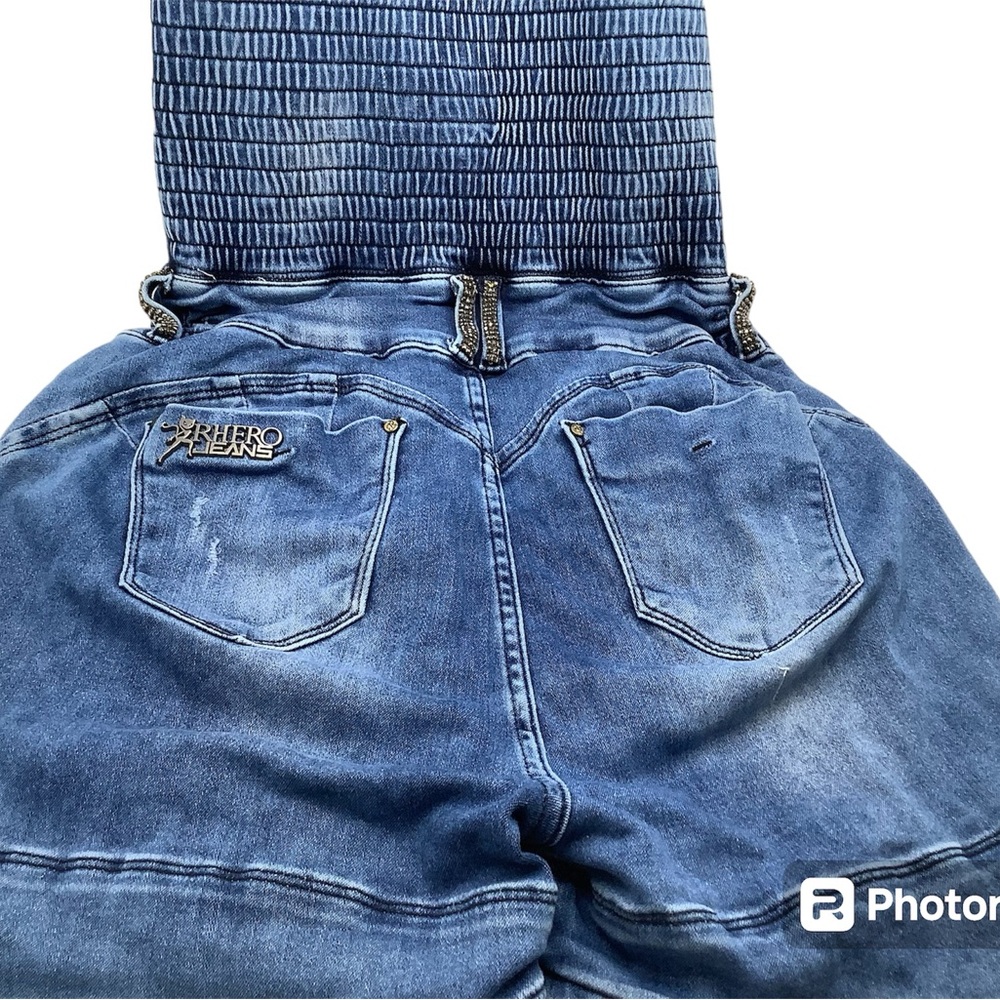 {RHERO JEANS} High Waist Jeans Shaper Shorts # 56079 - Picture 2 of 10